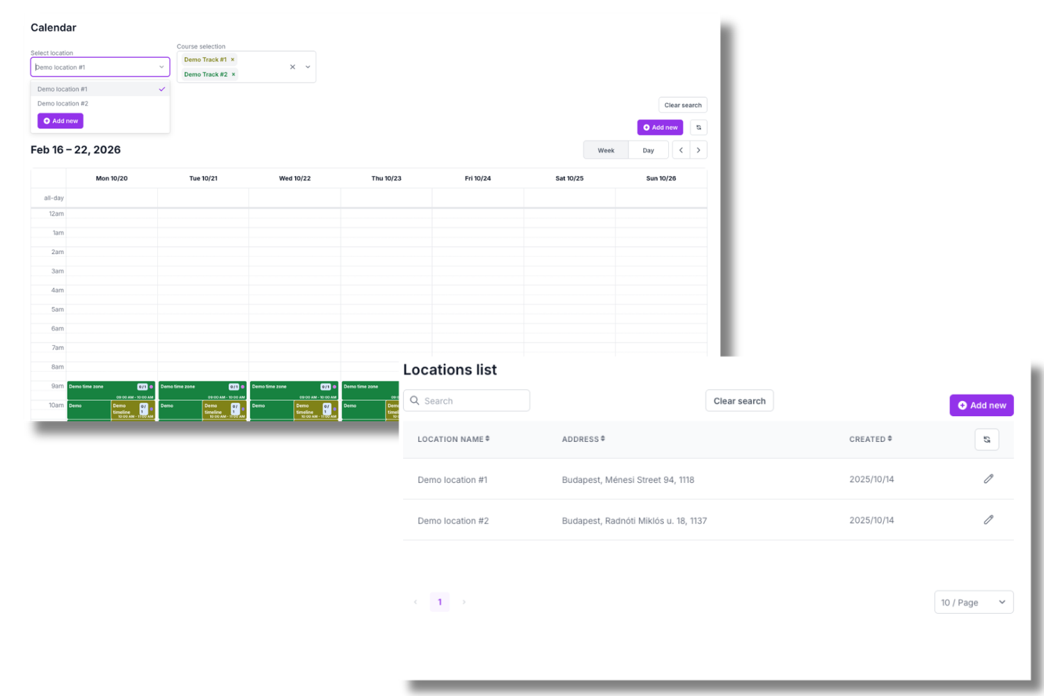 Multi-location management view